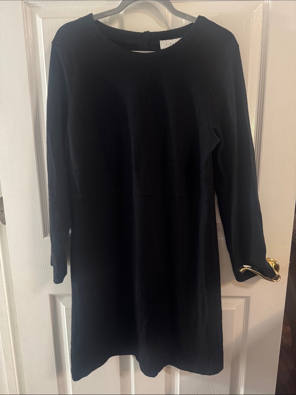 J. Jill Black Long Sleeve Shift Dress